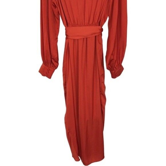 New! City Chic Opulent Faux Wrap Amber Cocktail Party Fall Midi Dress - Picture 10 of 16